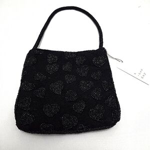 Black Heart Patterned Women's Bag